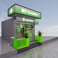 Modern Milk Tea Shop Storefront with Green Design Healthy Lemon Tea and Plants