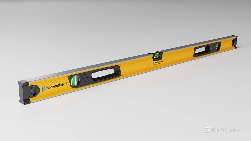 Industrial Equipment Johnson Level Spirit Level With Yellow Black Design And Leveling Bubbles 3d model 