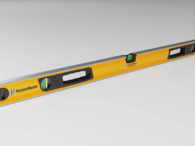 Industrial Equipment Johnson Level Spirit Level With Yellow Black Design And Leveling Bubbles 3d model