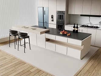 Western Kitchen Bar Nakajima Meal Guide Table and Chair 3d model