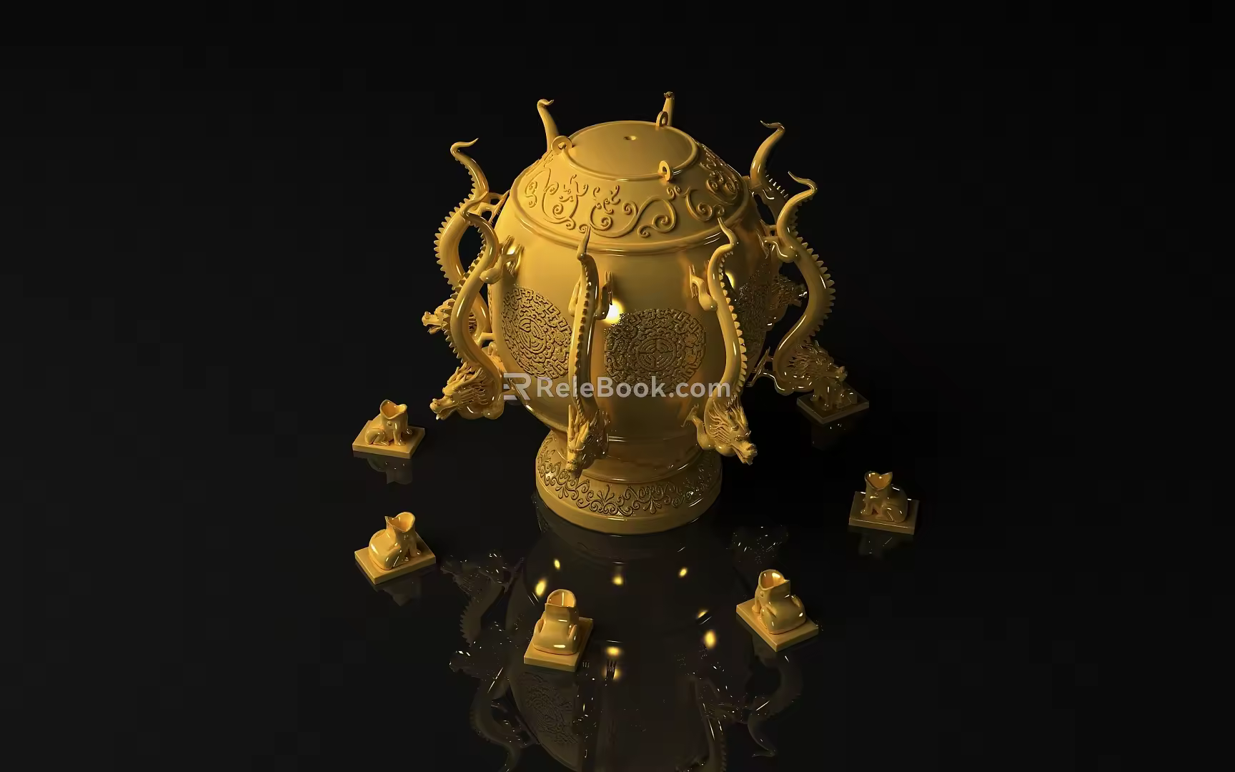 Chinese Seismograph Zhang Heng Seismograph 3d model