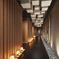 New Chinese Aisle Hotel Aisle Tea House Aisle Corridor Hotel Corridor Tea House Corridor 3d model