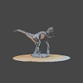 Game And Movie Dinosaur Character With Open Mouth Fierce Posture Sharp Teeth