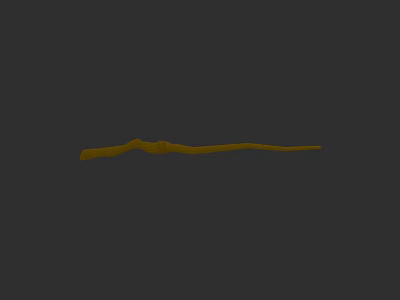 Artistic Yellow Slender Shaped Sculpture Carving Displayed On Dark Background 3d model
