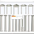 Classical Roman Columns Featuring Various Architectural Styles And Ornate Capitals 3d model
