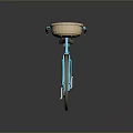Turquoise Bicycle with Brown Seat Wicker Basket on Handlebar White Rims Vintage Casual Design