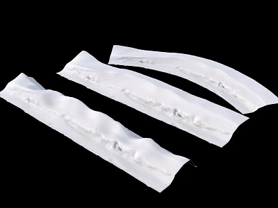 Garden Landscape Decorative White Fabric Strips With Stitches And Folds 3d model