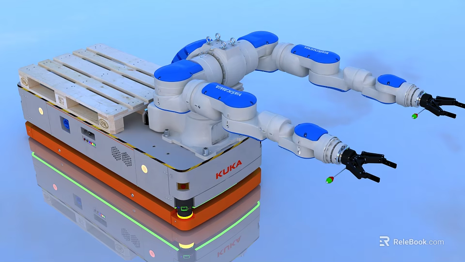 Smart Machine KUKA Industrial Robot With Blue Mechanical Arm For Automation Tasks 3d model 