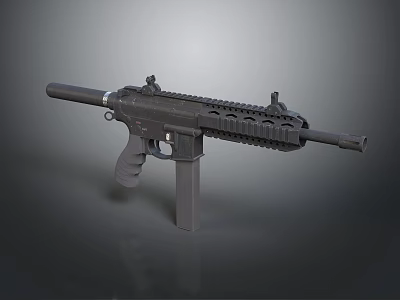 Black Tactical Assault Rifle With Rail System And Detachable Magazine 3d model