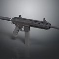 Black Tactical Assault Rifle With Rail System And Detachable Magazine