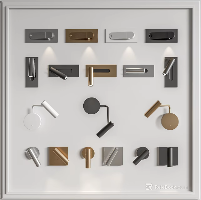 Modern Wall Lamps Featuring Various Metal Designs And Mounted Styles For Home 3d model 