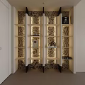 Modern Bookshelf Design With Lighted Shelves And Decorative Items On