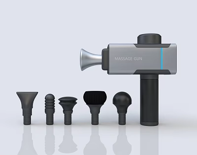 Professional Massage Gun Fitness Equipment with Multiple Massage Heads for Muscle Relief 3d model