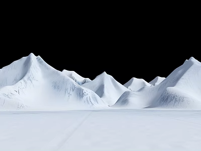 Majestic Snowy Mountain Range With White Peaks And Snow Covered Slopes 3d model