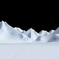 Majestic Snowy Mountain Range With White Peaks And Snow Covered Slopes