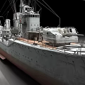 Classic Warship Featuring Deck Turrets Mast Hull And Rigging Structure