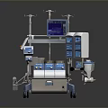 Advanced Clinical Medical Equipment With Digital Display Control Panels And Mobile Wheels