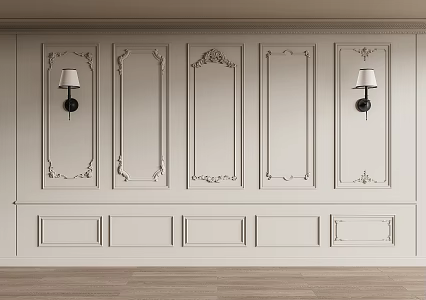 Jane European carved wall plaster line 3d model