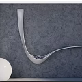 White Curved Hanging Cat Bed With Gray Wall Background And Resting Cat