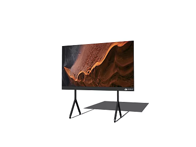 Sleek Modern Television With Stable Stand And Vivid Natural Landscape Display On High Definition Screen 3d model