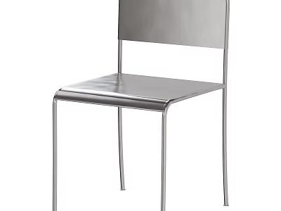 Sleek Minimalist Full Stainless Steel Single Dining Chair For Modern Home And Cafe Daily Use 3d model