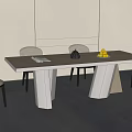 Modern HC28 Dining Table and Chair Combination 3d model