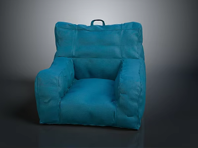 Modern Blue Inflatable Fabric Chair With Comfortable Design And Portable Handle 3d model