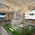 Exquisite Modern Real Estate Sales Office With Residential Project Sand Table And Comfortable Negotiation Area