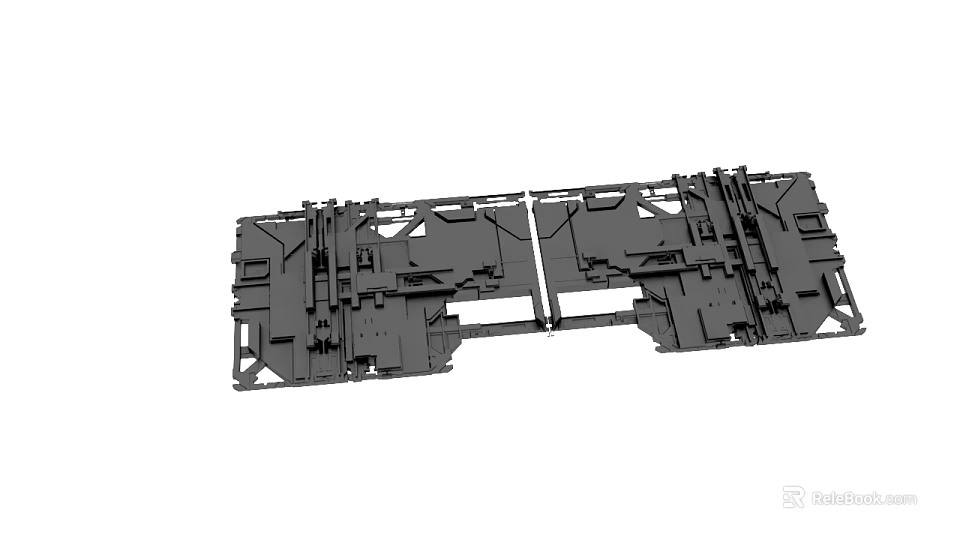 Precision Engineered Metal Component With Intricate Framework And Multiple Connection Holes 3d model 