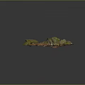 Wooden Stone Pieces with Green and Red Moss Scattered on Dark Background Natural Texture