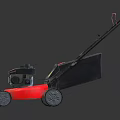 Red And Black Agricultural Lawn Mower With Durable Body And Wheels