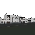 Traditional Chinese Style Buildings With White Walls Black Tiles And Overhanging Eaves