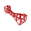 Red Industrial Metal Frame Structure With Heavy Duty Mechanical Support
