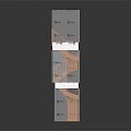 Layered Staircase Structure With Transparent Glass Railings Wooden Steps And Grid Platform Base