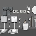 Modern Bathroom Wall Mounted And Floor Standing Toilets With Urinal Mirror And Accessories