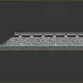 Railway Track Structure With Rails Sleepers Gravel Ballast And Concrete Base Layer