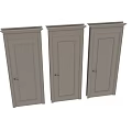 Light Gray Swing Doors With Woven And Vertical Slat Textures And Metal Handles