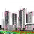 Modern High Rise Residential Buildings With Glass Facades And Green Surroundings