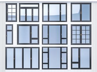 Modern windows Aluminum alloy windows Window frames Floor-to-ceiling windows casement windows Bay windows on windows Glass windows Toilet windows Balcony windows 3d model