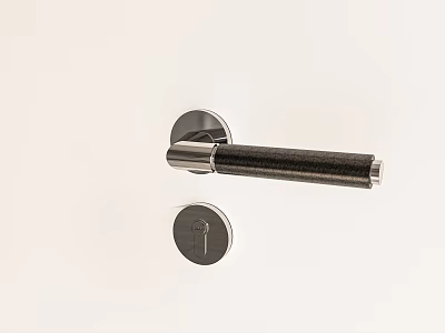 Sleek Modern Door Handle Featuring Textured Black Grip And High Quality Stainless Steel Finish 3d model