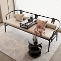 New Chinese-style double sofa 3d model