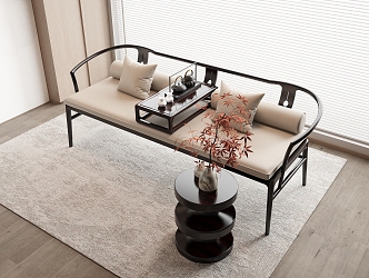 New Chinese-style double sofa 3d model