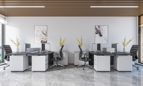 Modern public office area 3d model