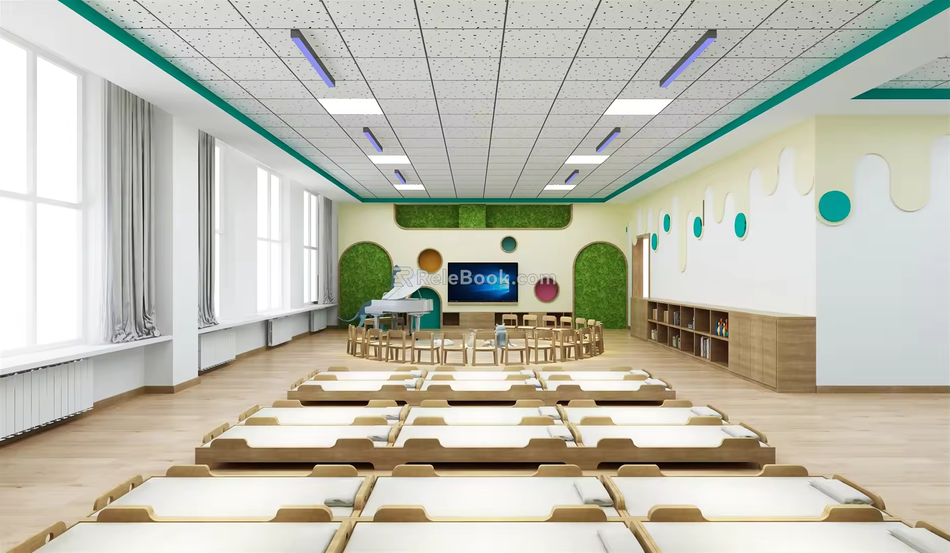 modern classroom 3d model