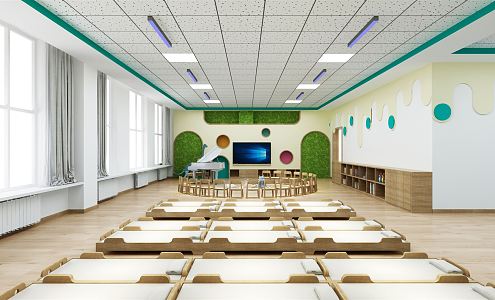 modern classroom 3d model