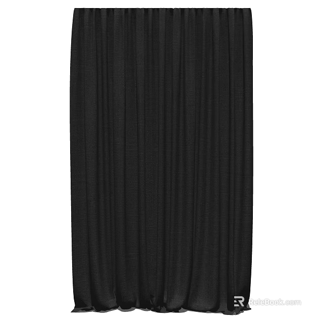 Black Vertical Striped Curtain Modern Design For Home Interior Decoration 3d model 