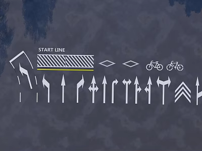 Modern road marking outdoor road arrow sign 3d model