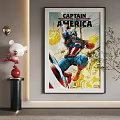 Abstract Painting Of Captain America As Decorative Wall Art In Modern Interior Room
