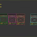 Colorful Metal Frame Construction Elements With Red Green Panels And Multiple Units