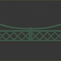 Decorative Green Double Gate with Grid Pattern and Arched Top Design